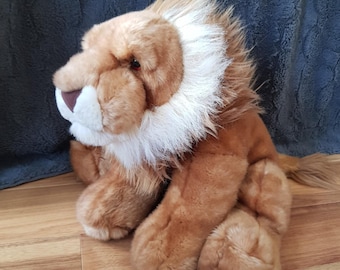 WWF Endangered Species African Lion Plush Large Keel Toys Rare Realistic Animal Stuffed Toy Simply Soft Collection Vintage