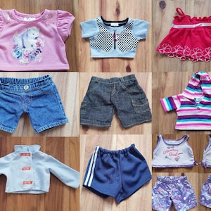 BAB BABW Build A Bear Workshop Clothes Accessories Skirt Pants Vest T-shirt Denim Pants Jacket Cosmetic Print PJS Shorts Hoodie Red Top