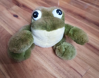 Vintage Merrythought Frog Soft Toy Plush Green Sitting Stuffed