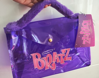 Bratz Makeup Bag Cosmetic Bag Sinsay Rare Transparent With Fur Handle Purple NWT New With Paper Tags