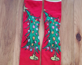 The Grinch Socks Red Christmas Tree Primark Cozy Cozy Dr Seuss Merry Grinchmas Santa ONE SIZE UK 4-8 eur 37-42 us 6-10