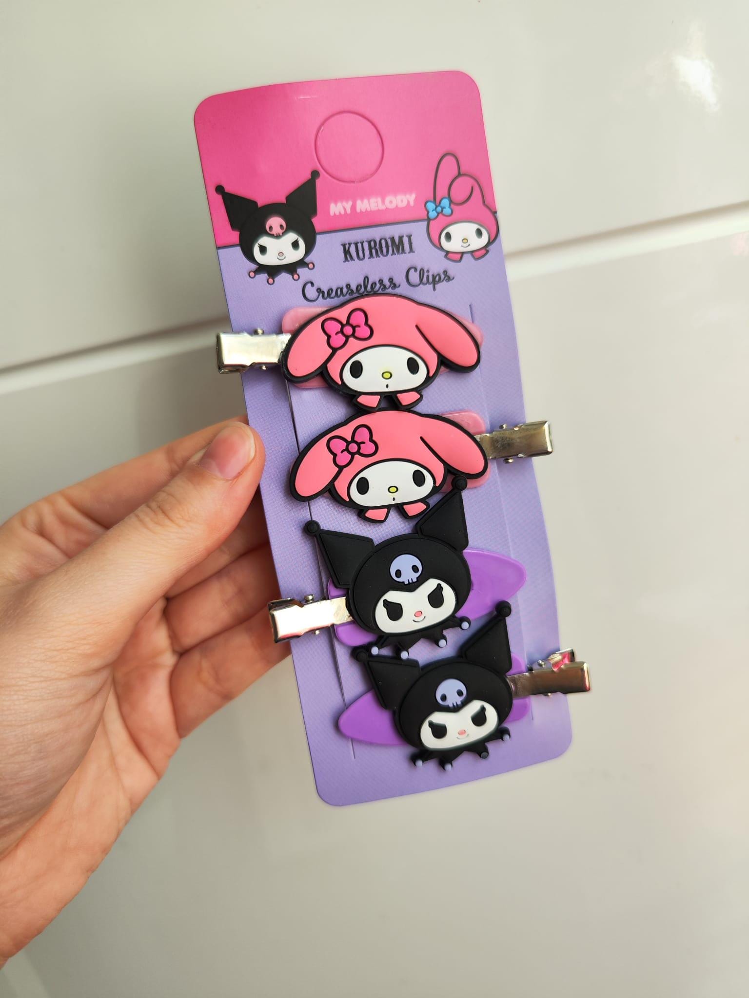 Lot De 4 Barrettes à Cheveux Kuromi Joy Toy - Coffret Cadeau 9x1,5x14 Cm - Accessoire Sanrio - 2