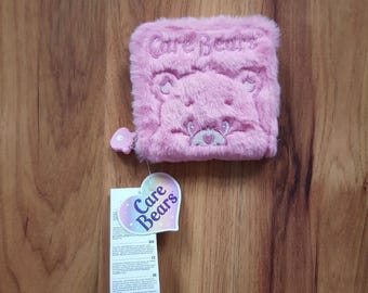 Care Bears Coin Purse Small Pink Fluffy Love-a-Lot Bear Valentine&#39;s Day Hearts Soft Wallet Kawaii Jfashion Harajuku Pepco Very Rare NWT