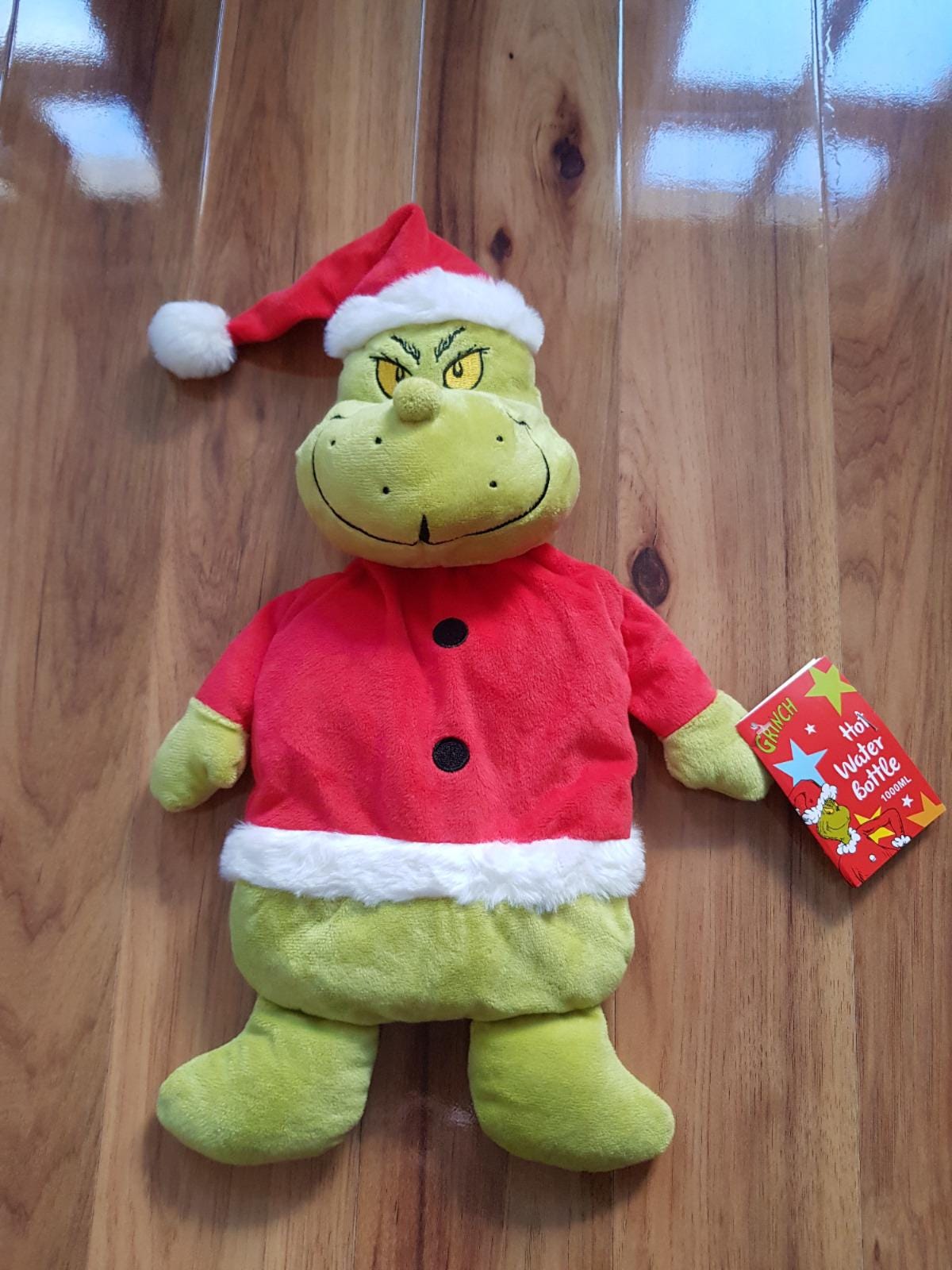 Dr Seuss The Grinch Hot Water Bottle Cover Primark Plush Soft Toy Christmas Santa Outfit Gift Merry Grinchmas Paper Tags
