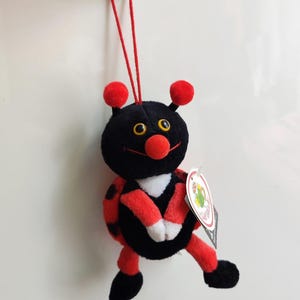 Collezione Rudolf Schaffer Coccinella Otello Peluche Raro Peluche Kuschelfreunde NWT Etichette di Carta Vintage Insetto Morbido Bambola Animale Germania