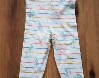 Pantalon/legging Mickey et ses amis Disney Primark Rayures colorées Donald Duck Goofy Pluto 9/12 mois Hauteur 80 cm Coton