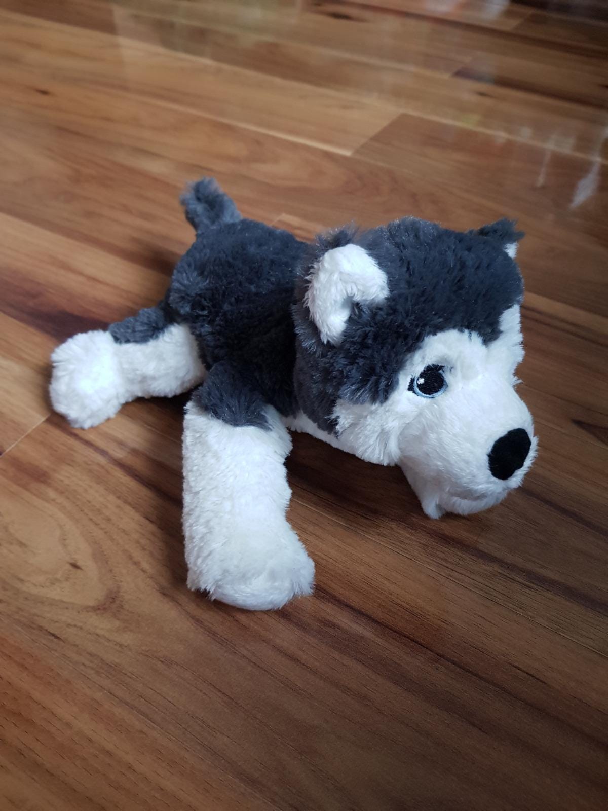 Ikea Livlig Siberian Husky Dog Realistic Gray Stuffed Plush Floppy