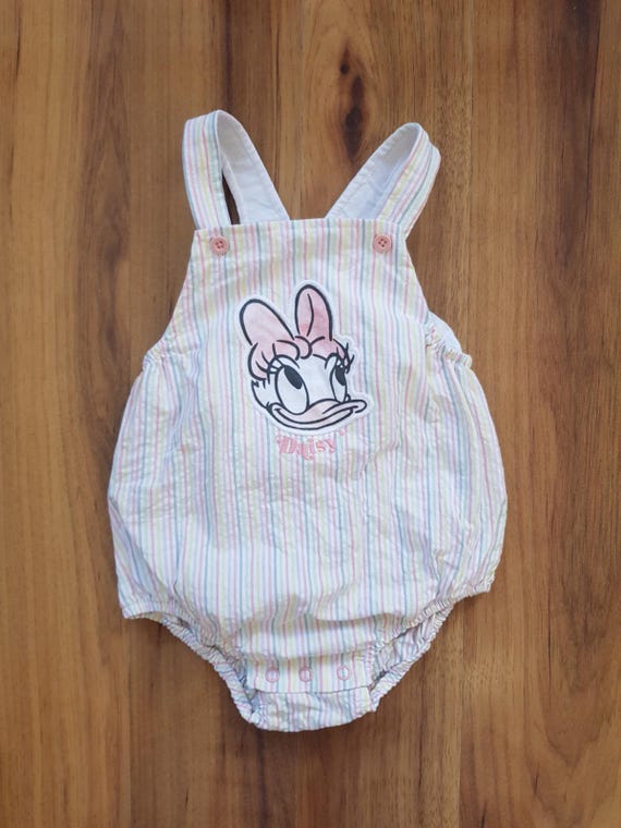 Daisy Duck White Overalls Stripes Disney Baby Dungarees Girl