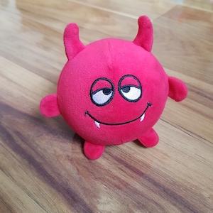 Red Devil Squishimi Squishy Plush Toy Cute Kawaii Valentine&#39;s Day Gift Ball Super Soft Slow-Rise Foam Filled Embroidered Details