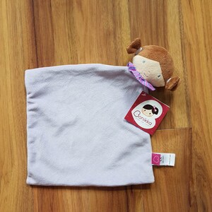 Peluche Bonikka Lilac, bambola di pezza, viola, carino, morbido, coperta, etichetta di carta, ciuccio per neonati, raro