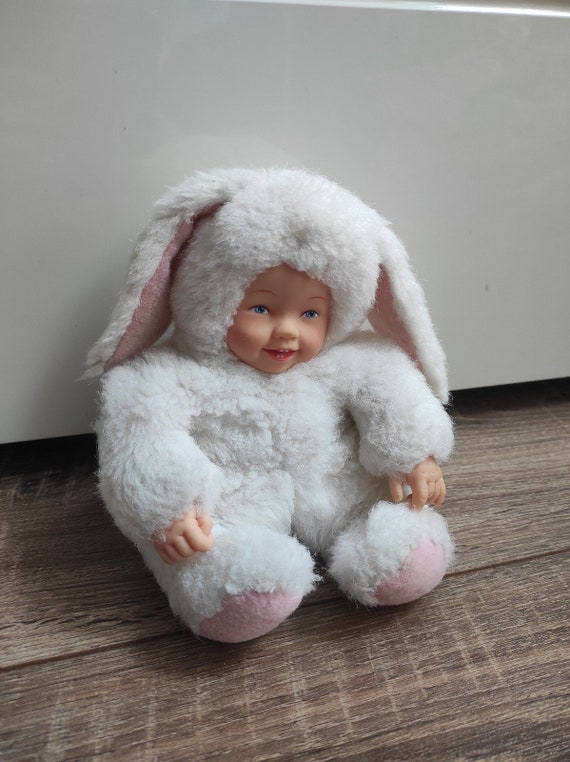 Anne Geddes Baby Bunny Doll White Rabbit Vintage Pink Doll in a Costume Etsy Canada