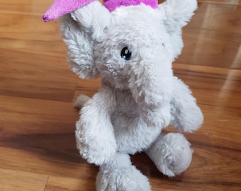 Keel Toys Tesco Ellie the Elephant Exclusive Soft Elephant With Purple Hat Plush Toy 100% Recycled Plastic Rare