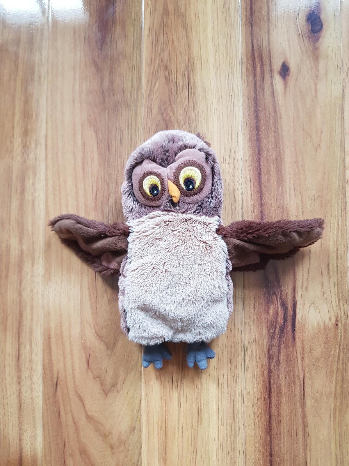 IKEA Vandring UGGLA Owl Plush Hand Puppet Brown Bird Soft Toy Vintage Rare Disontinued Retired Embro