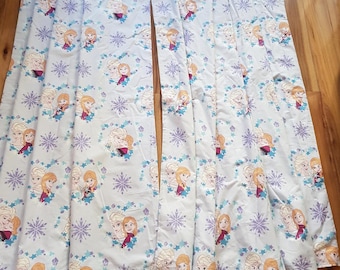 Frozen Bedroom Curtains Lilac Disney Anna Elsa Dunelm Pair Of 2 Heavy Lining 168cm x 137cm Rare 66x54"