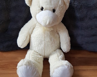 Large Miri Moo Ecru Beige Cream Teddy Bear Plush Soft Toy RMS