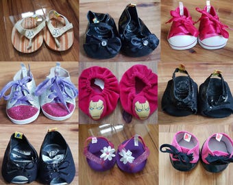 BAB Build A Bear Workshop Schuhe Heels Sandalen Flip Flops Hausschuhe Sneackers Design A Bear Vintage Seltene Glitzer-Trainer Ironman Slingbacks