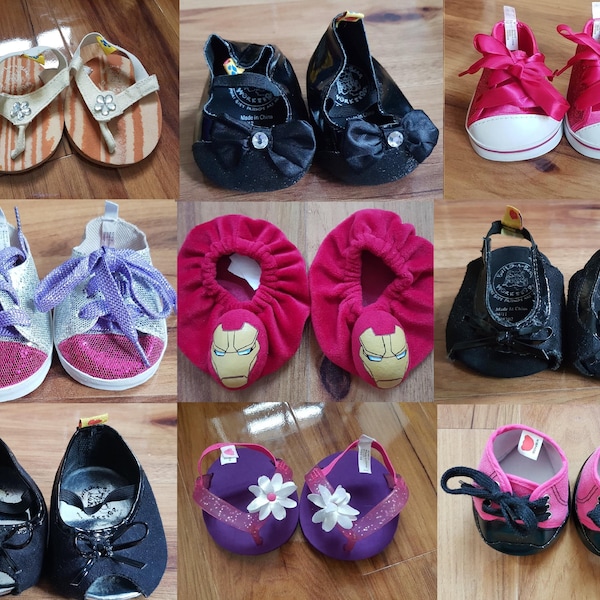 BAB Build A Bear Workshop Zapatos Tacones Sandalias Chanclas Zapatillas Sneackers Design A Bear Vintage Rare Glitter Entrenadores Ironman Slingbacks