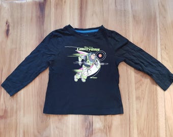 Haut de pyjama à manches longues Buzz l'Éclair Disney Pixar Toy Story, noir, Primark, 2/3 ans, hauteur 98 cm, coton