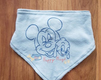 Mickey Mouse And Pup Dog Blue Bib Disney Baby Bandana Primark One Size Cute Character Cloth Burp Cloth
