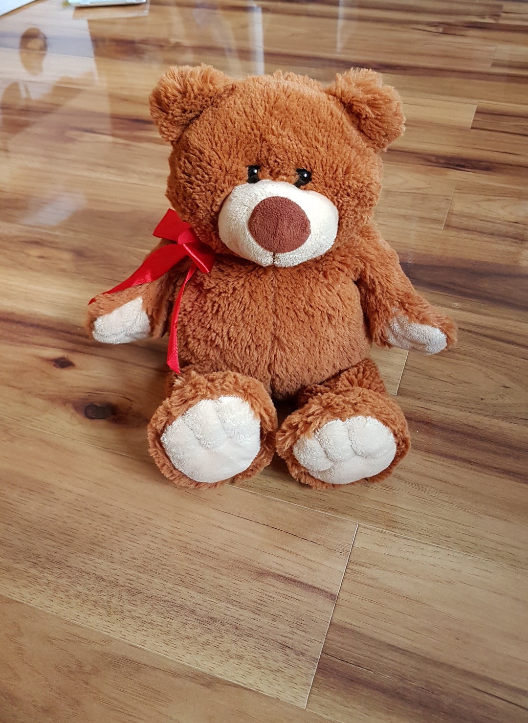 Keel Toys Teddy Bear With Red Ribbon Plush Soft Toy Animal Vintage Etsy