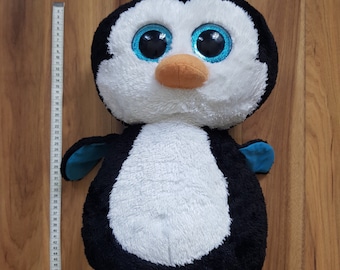 Ty - Peluche, Beanie Boos, Pinguino, Tony, Azzurro e Bianco, Pupazzetto con Occhioni Azzurri