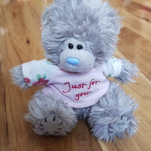 Me To You Tatty Teddy Bear Just for You T-Shirt Gray Soft Toy Classic Sitting Collectable Kids Carte Blanche Plush Pastel Blue Nose M03A