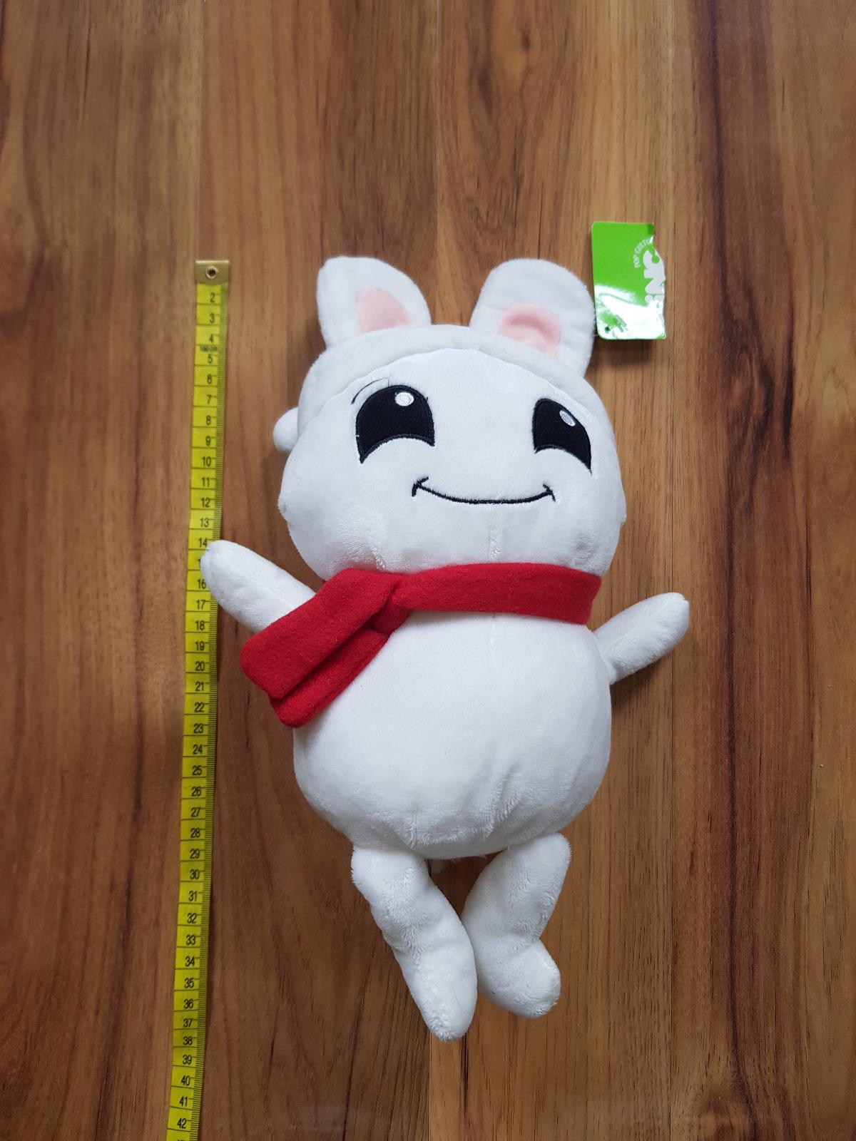 Buck the Bunny Plush Gamestop Mascot Very Rare Santa Hat Scarf