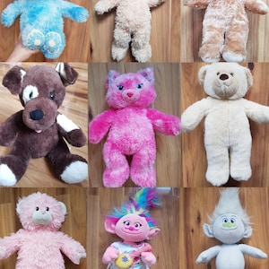 BAB Build A Bear Workshop Peluche Giocattolo Orsetto Coniglietto Design A Bear Scatola Vocale Cane Gatto Gattino Poppy Trolls Guy Diamante Ukulele Zuccherini