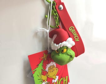 Dr. Seuss The Grinch Keychain Keyring Key Ring Merry Grinchmas Christmas Santa Sinsay NWT New With Tags Green Red