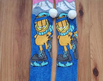 Chaussettes douillettes Primark Garfield le Chat Rose Bleu Femme Fille Hiver Douces Taille unique UK 4-8 EUR 37-42 USA 6-10
