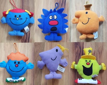 Mr. Men Little Miss McDonald's Happy Meal Plush Toy Little Miss Giggles Star Mr Sneeze Rush Topsy-Turvy Stuffed Soft Hanging THOIP Sanrio
