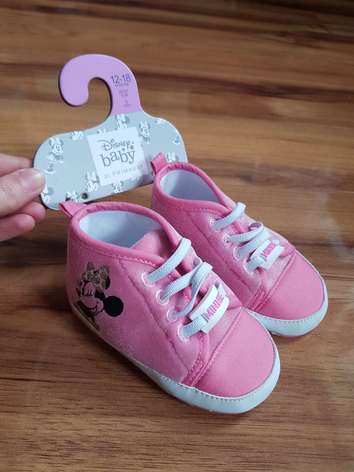 Primark Disney Baby Minnie Mouse Velvet High top Trainers Shoes for 12 18 Months Old Size 20 21 EUR 5 USA New Sneakers Etsy Australia