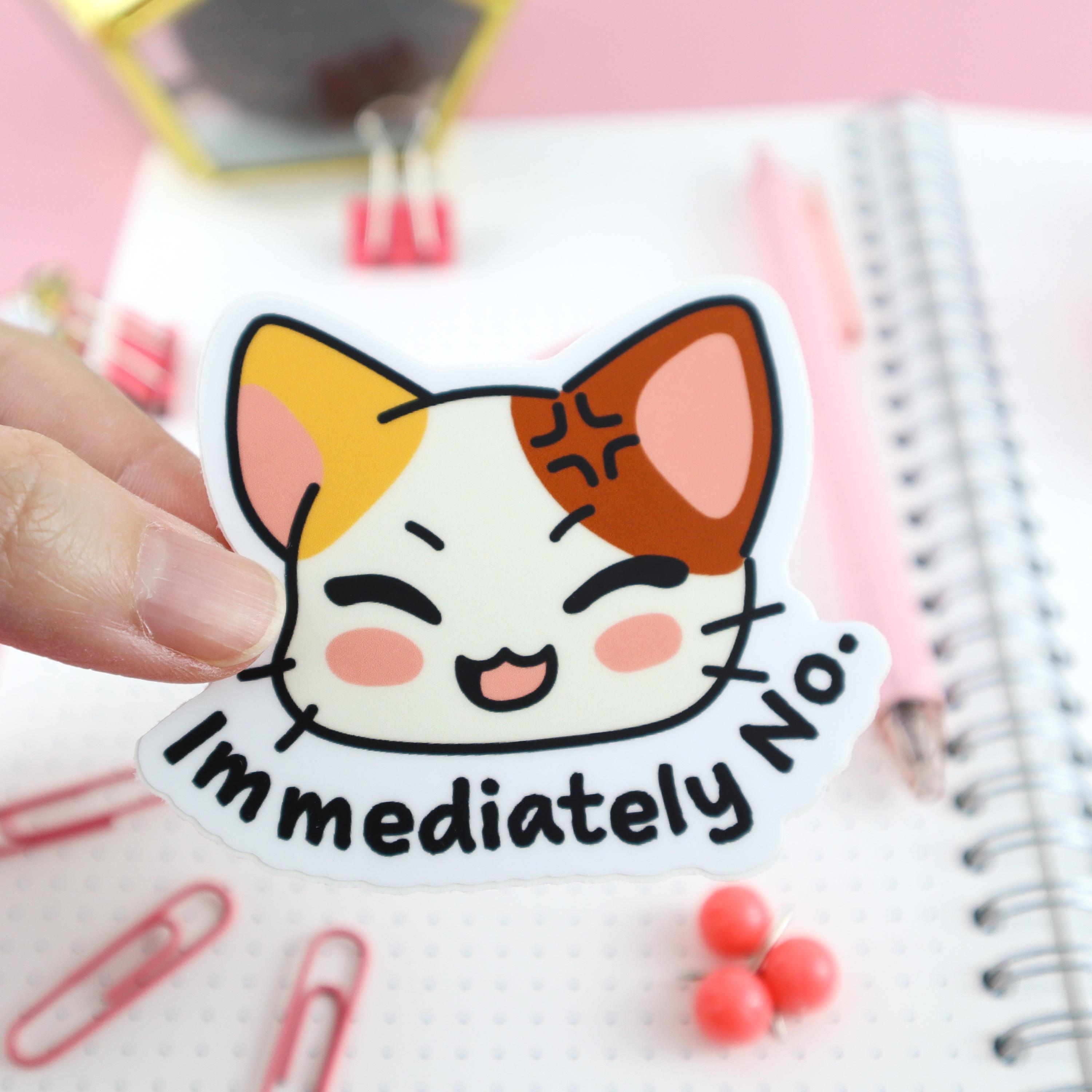 Effective Immediately Sticker Immediately No Kitty Matte Vinyl Sticker, Water Bottle Sticker, Car ...