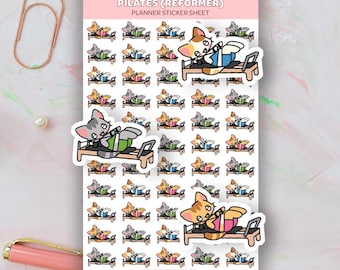 Kawaii Pilates Reformer Planner Stickers, Reformer Pilates Class Reminders, Pilates Planner Stickers, Reformer Reminder Icons for Planner