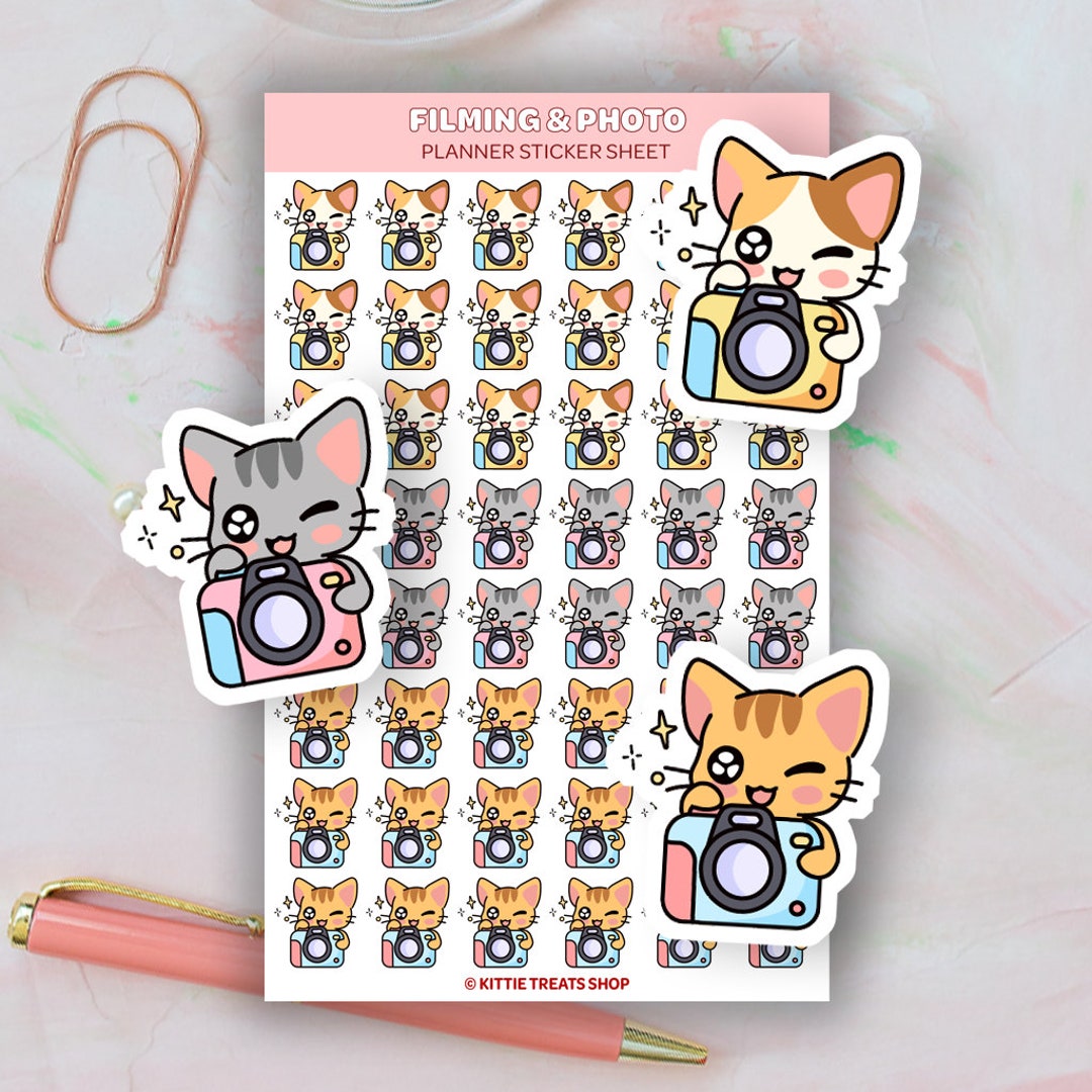 Sticker Filming Inspired Kawaii Filming & Photo Planner Stickers, Filming Reminder, Cute Planner ...