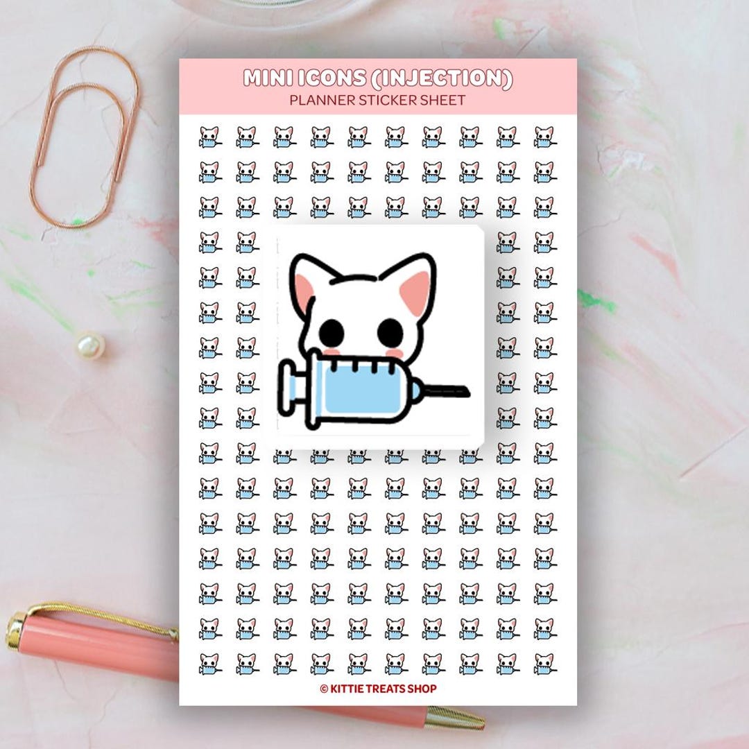 Screen With Inject Sticker Injection Mini Icon Planner Stickers, Syringe Mini Icons, Injection ...