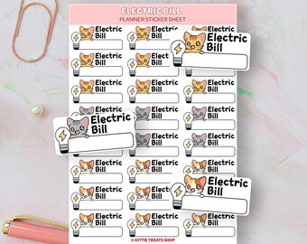 Electricity Bill Planner Sticker, Electricity Bill Reminder, Cute Planner Sticker, Electricity Bill Reminder Icon for Planner, Electric Bill