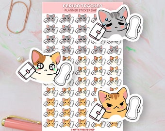 Kawaii Period Tracker Planner Stickers, Period Tracking, Cute Planner Stickers, Period Tracker Icons for Planner, Period Tracking Stickers