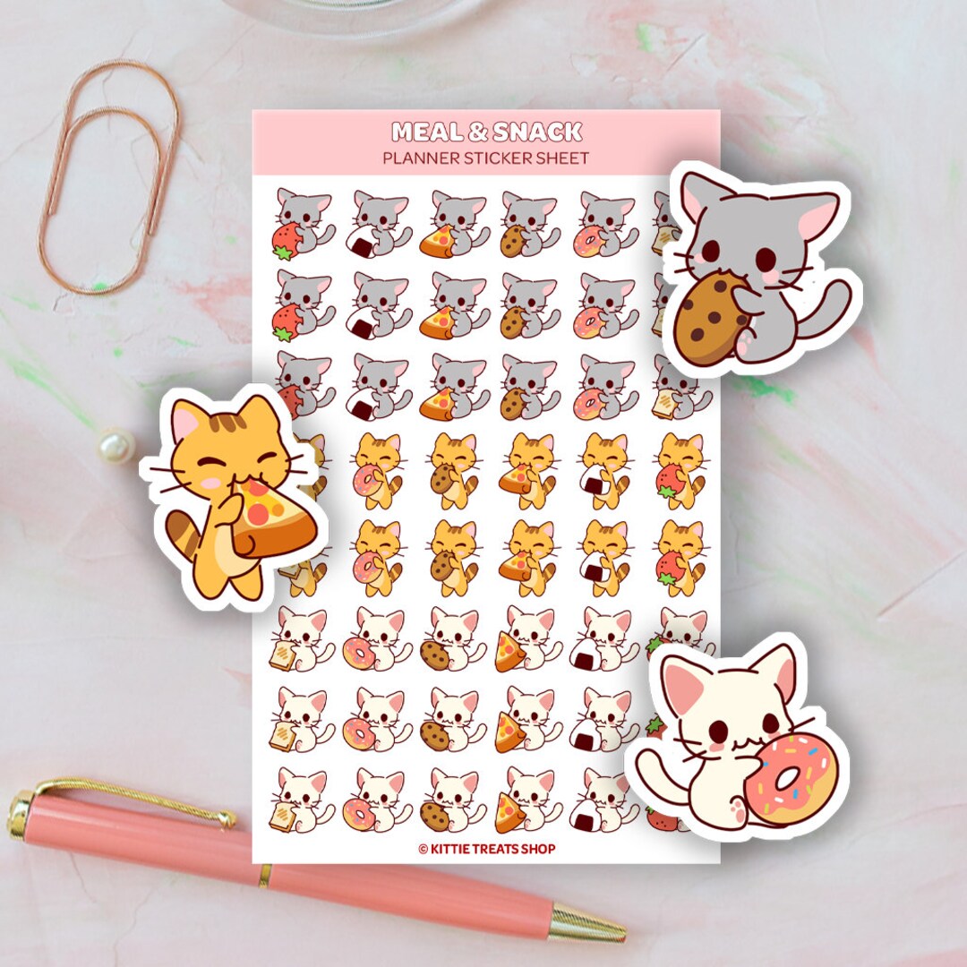 kawaii-cat-meal-planner-stickers-meal-reminders-cute-planner-etsy