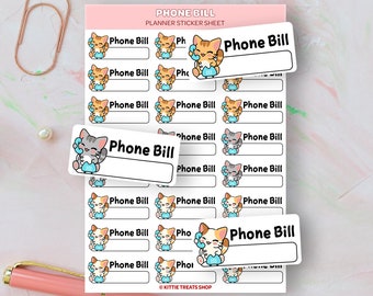 Phone Bill Planner Sticker, Phone Bill Reminder, Cute Planner Sticker, Phone Bill Reminder Icon for Planner, Phone Payment, Phone Plan Bill