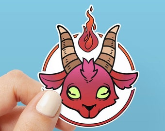 Fire Goat - Funny Decal Glossy Sticker for Laptop, Water Bottle, Skateboard and Phone Case