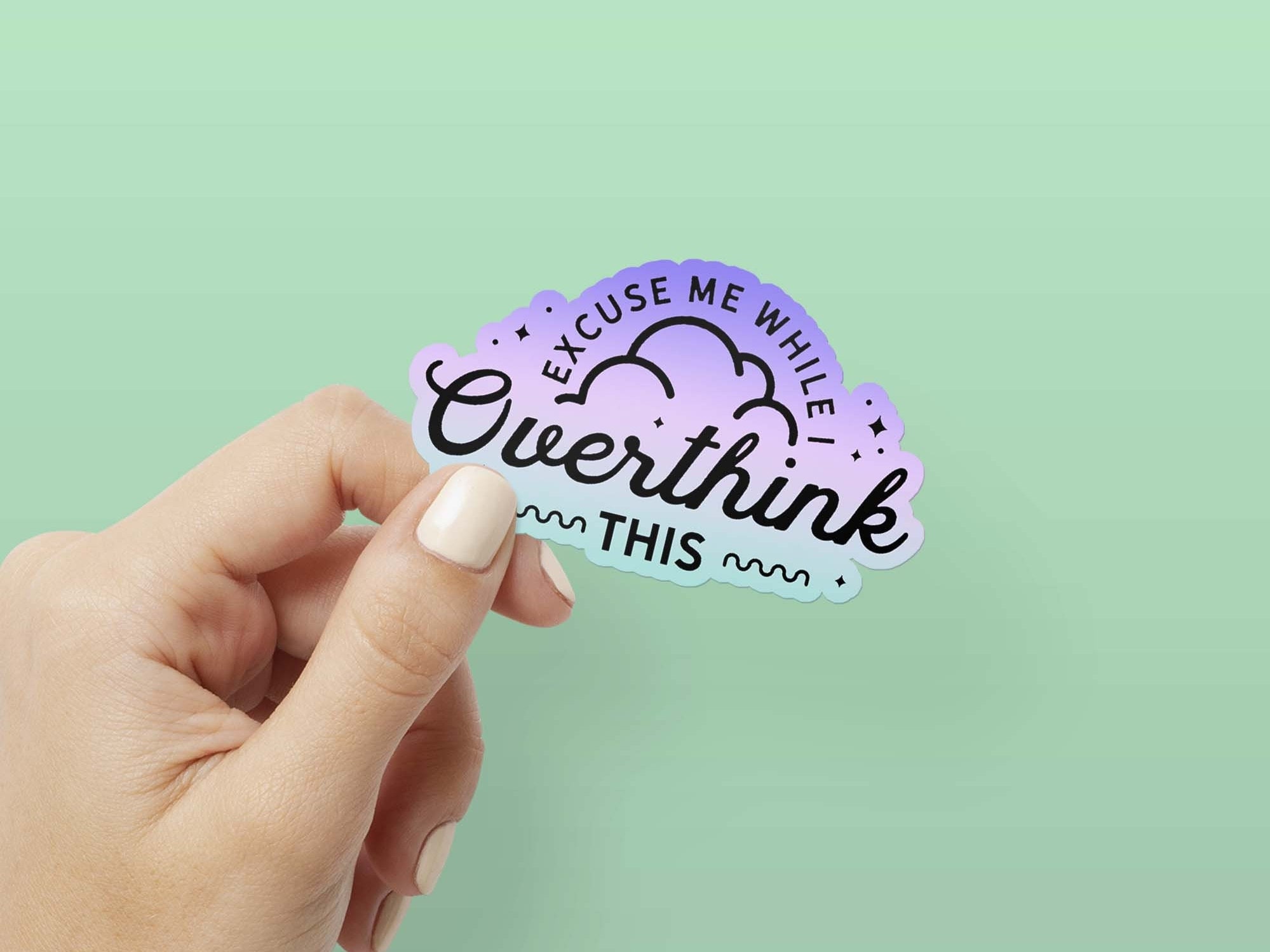 funny adhd sticker, autistic, laptop sticker, funny stickers, water bottle sticker, executive dysfunction, adhd gift, let me overthink this