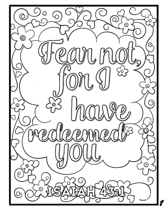 Bible Verse Coloring Pages | Etsy