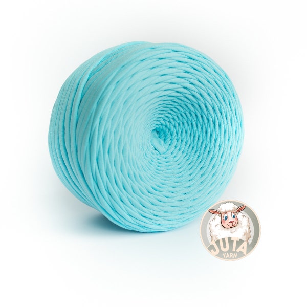 Juta Yarn couleur Turquoise, T-shirt fil crocheté. Fil de coton, fil de jersey, fil pour paniers, tapis, sacs à crocheter. 100% coton