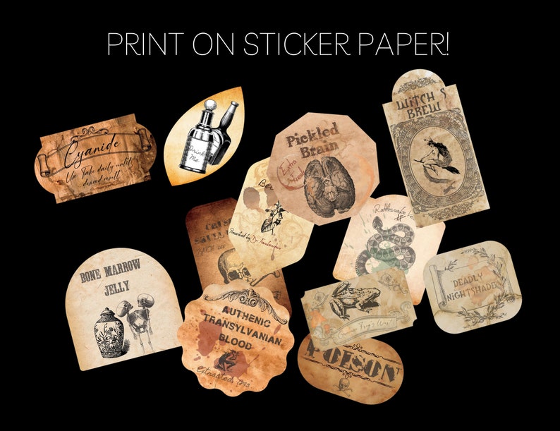 Apothecary Bottle Labels for Halloween Decorations | PRINTABLE ...