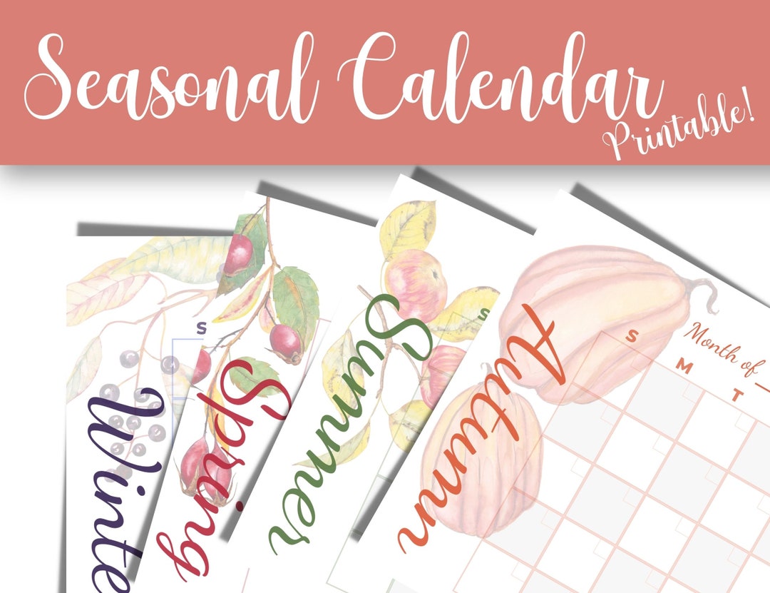 Seasonal Calendar | Four Designs Included: Winter, Spring, Summer ...