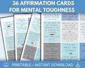 Affirmation Cards for Mental Toughness Printable Affirmation Cards Deck Affirmation Stickers