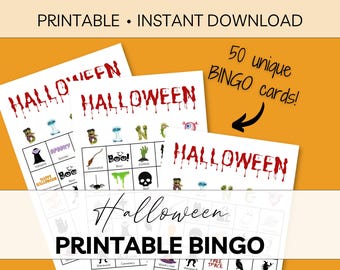 Halloween Bingo 50 Karten Halloween Bingo Spiel Sofortiger digitaler Download