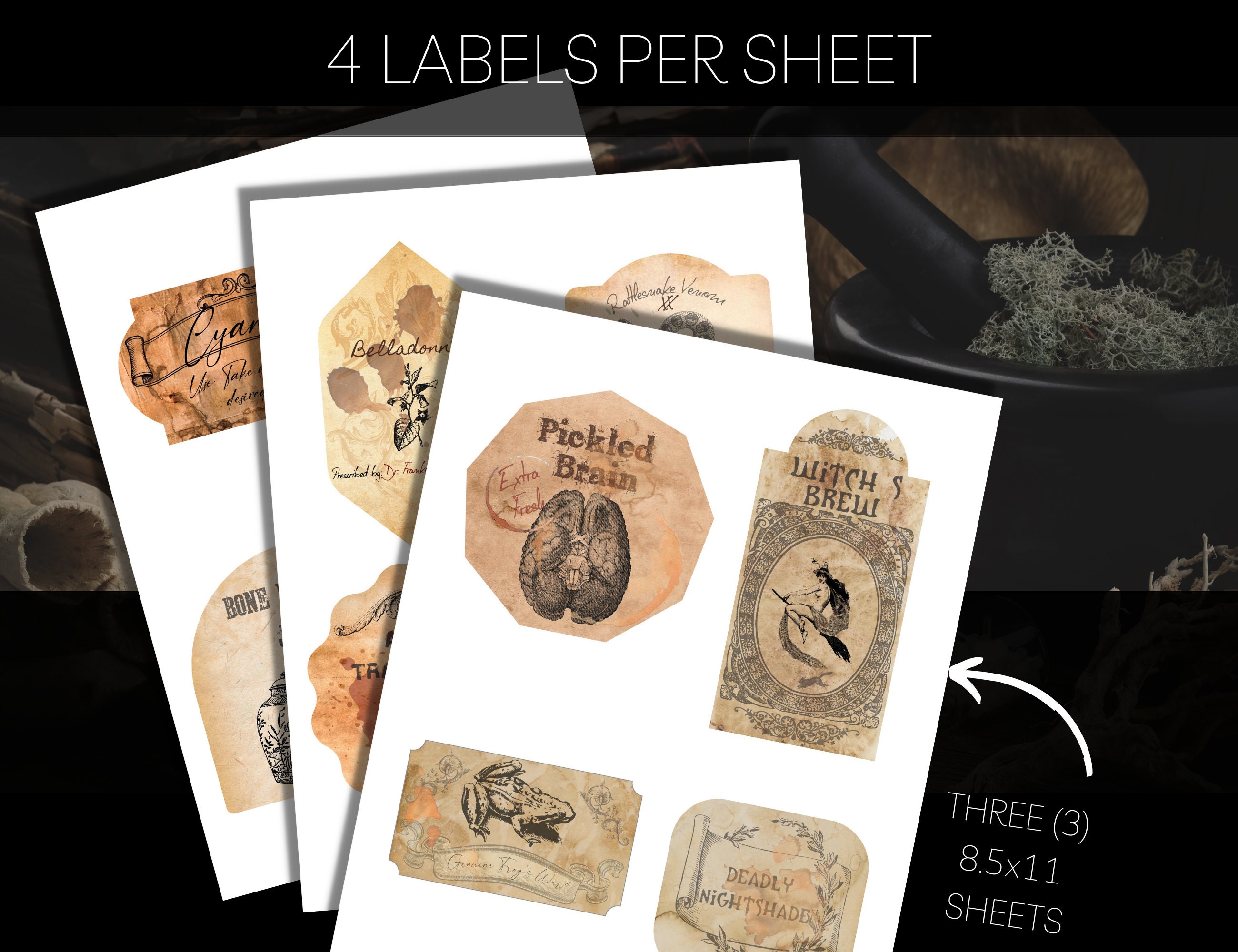 Apothecary Bottle Labels for Halloween Decorations | PRINTABLE ...