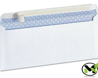 Peel and Self-Seal White Letter Mailing Envelopes Security 4-1/8 x 9-1/2 No #10